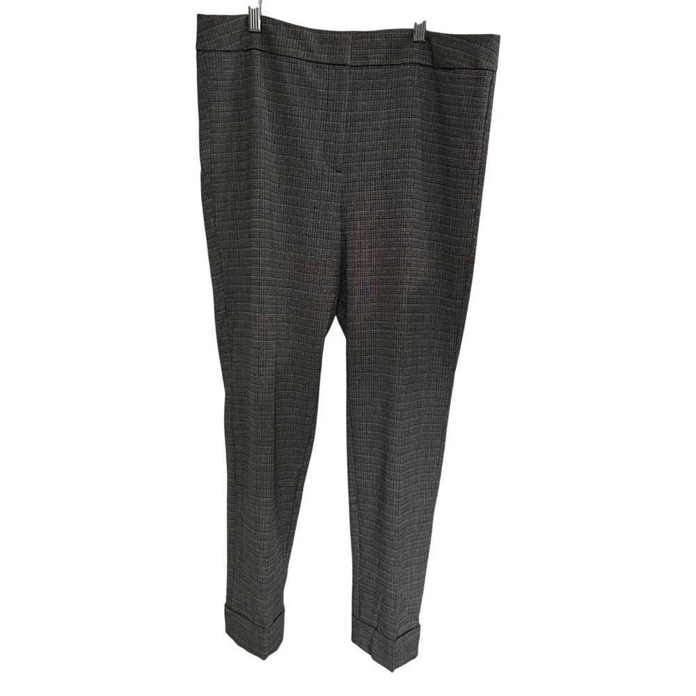 Ann Taylor Factory Cuffed Ankle Pants Black White Check Trousers Size 12 NWT